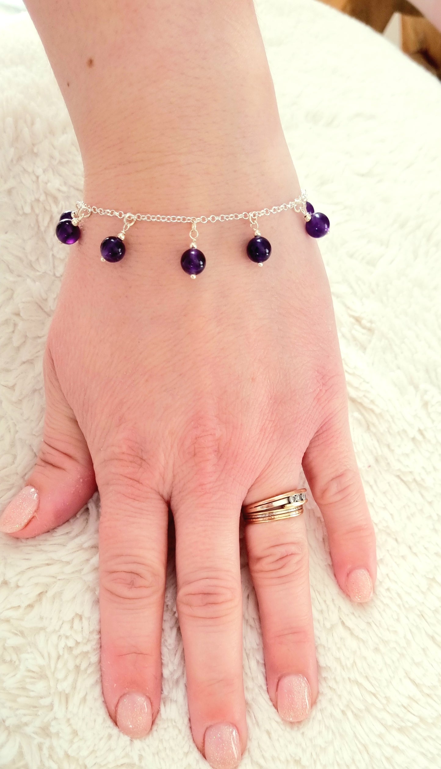 SAGESSE Bracelet en argent 925 et améthyste