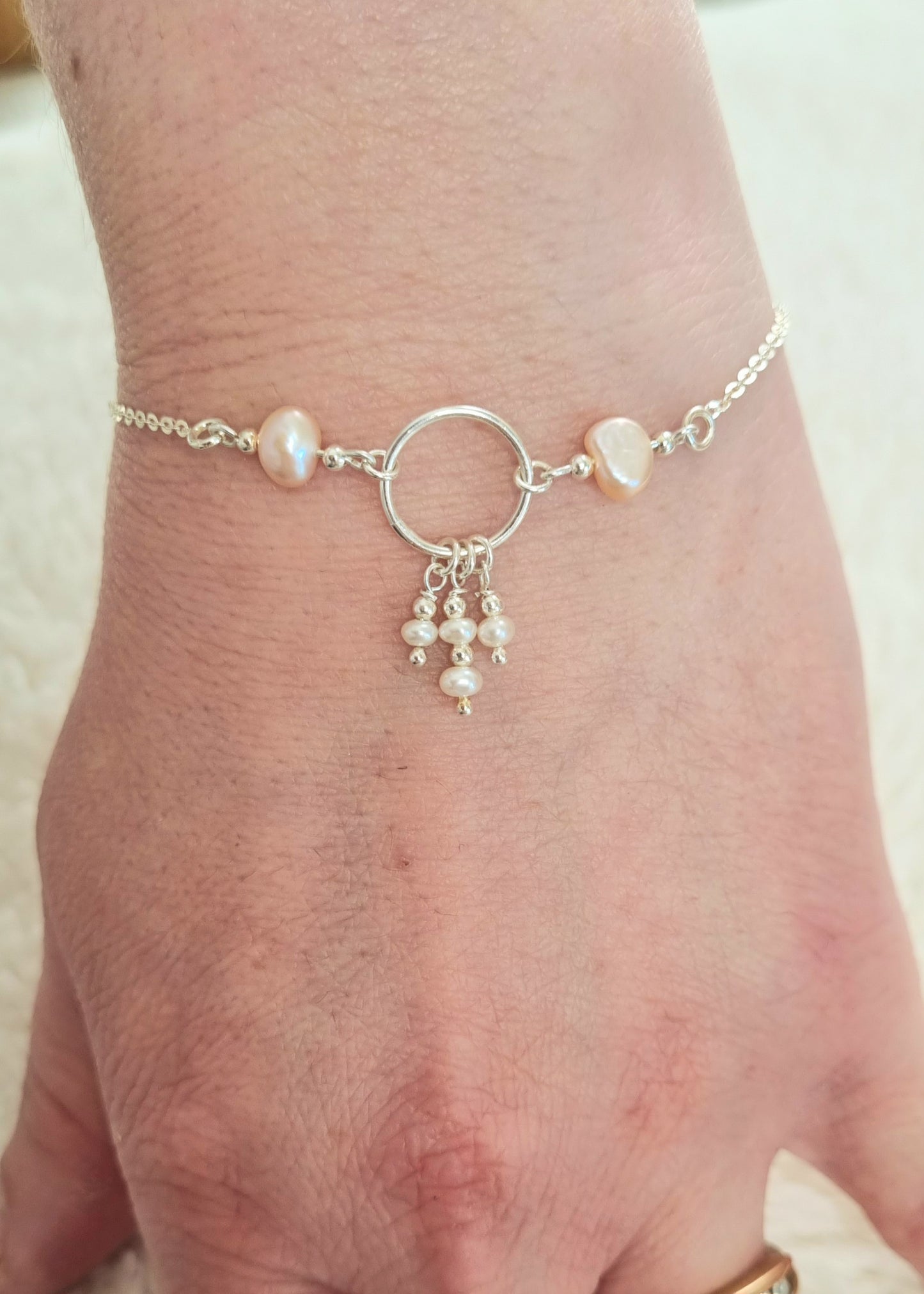 ELEGANTE Bracelet en argent 925 et perles de culture Collection "Les Pampilles"