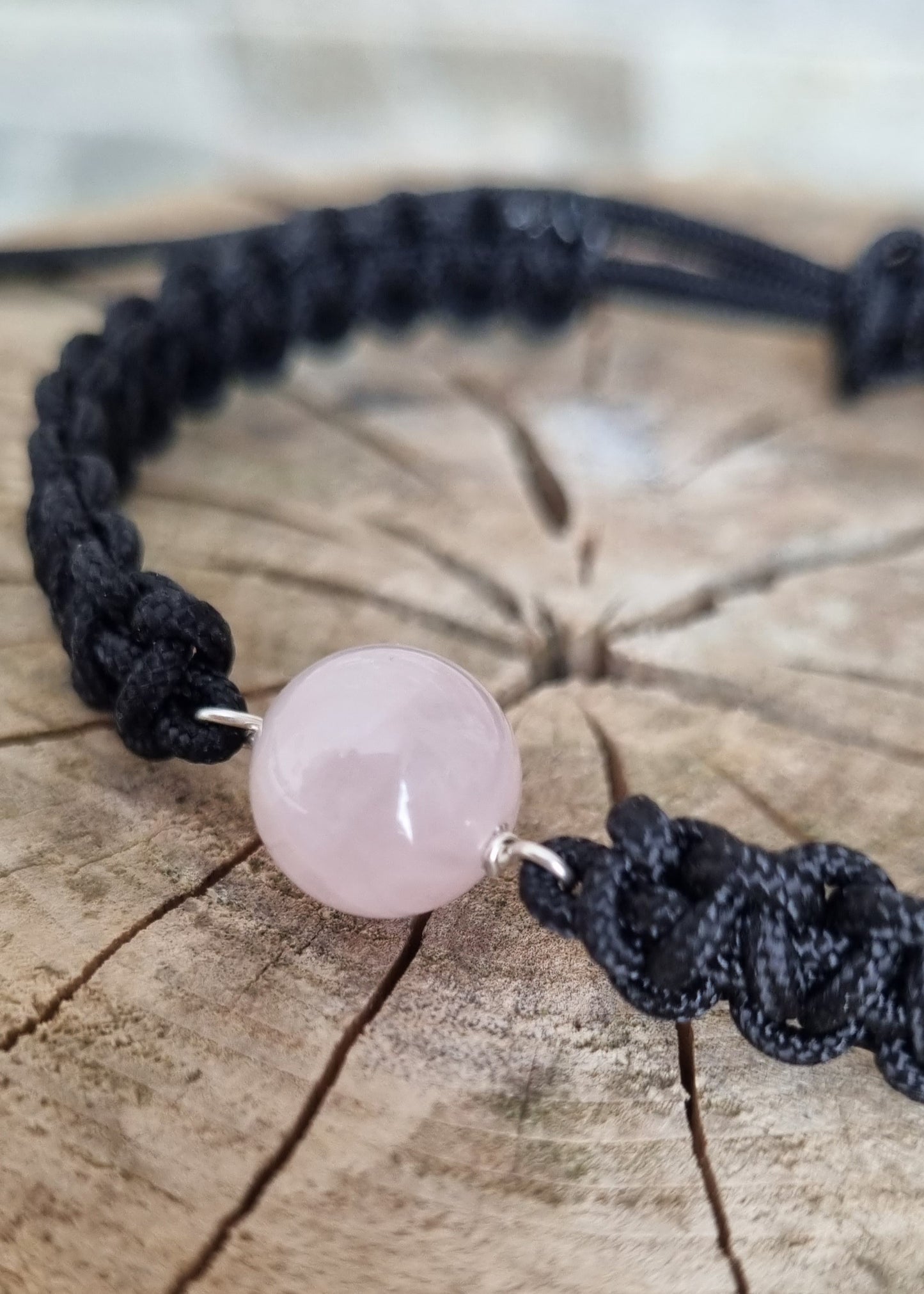QUARTZ ROSE Bracelet tressé