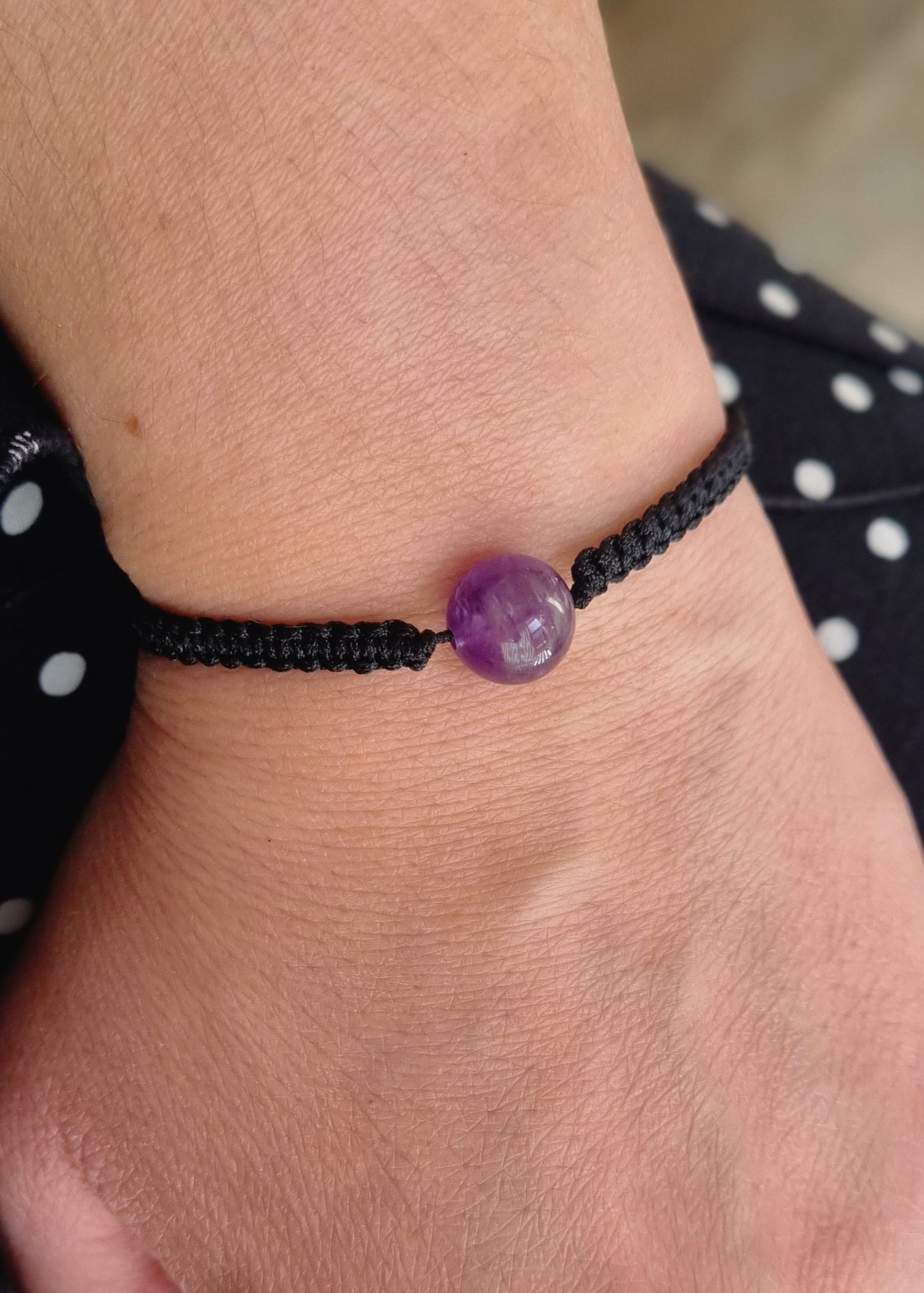 AMETHYSTE Bracelet tressé fin