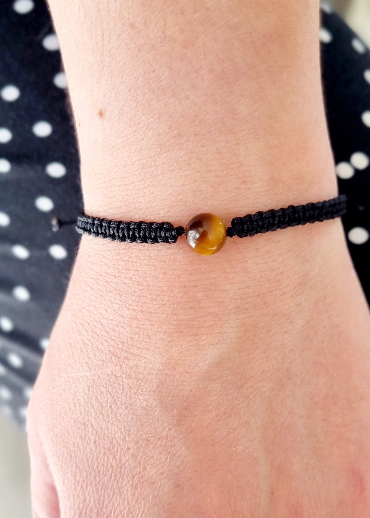 OEIL DE TIGRE Bracelet tressé fin