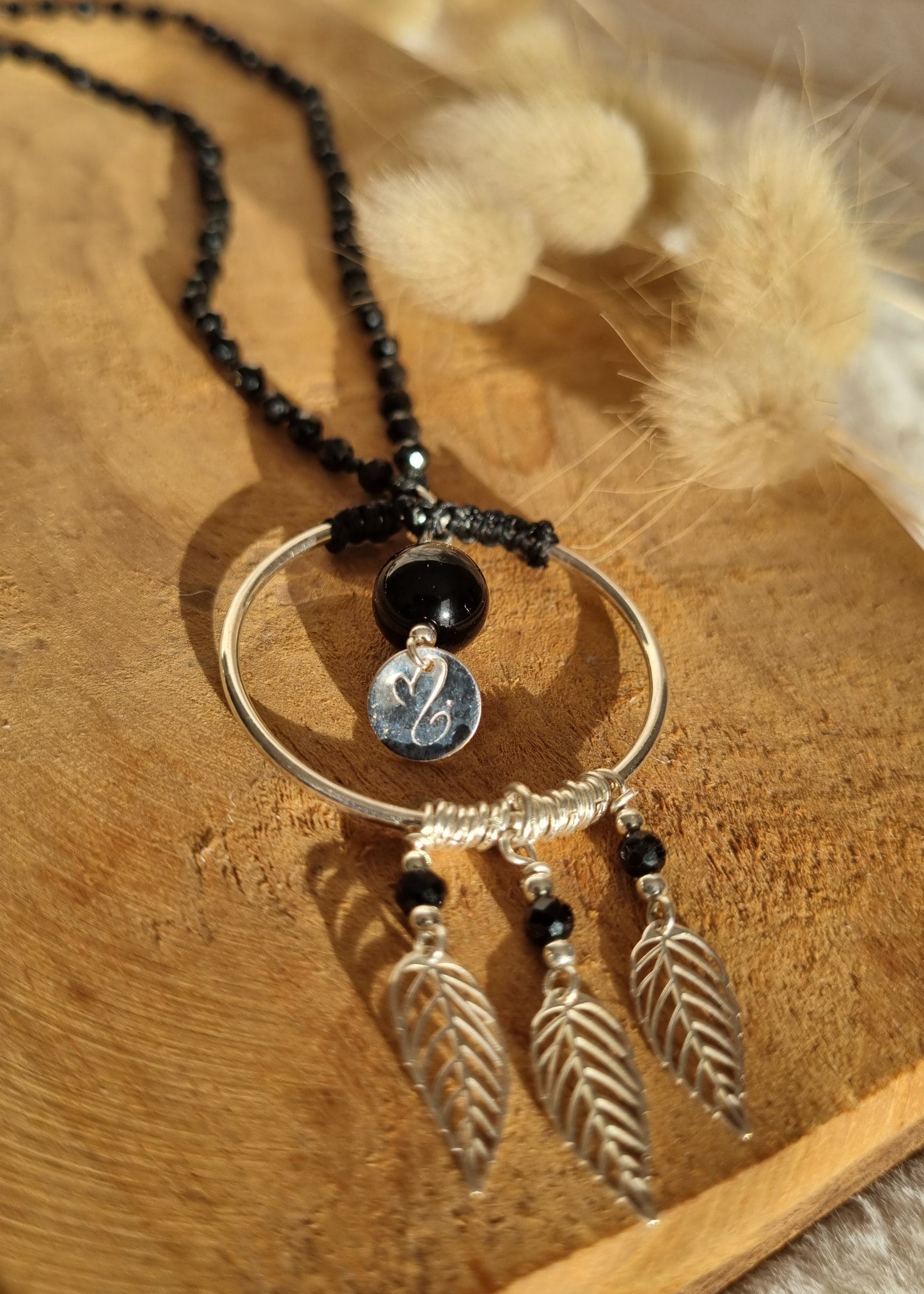 Sautoir Eclat d'Ombre - Spinelle Noire Argent 925 / Maloey