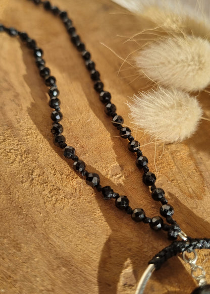 Sautoir Eclat d'Ombre - Spinelle Noire Argent 925 / Maloey