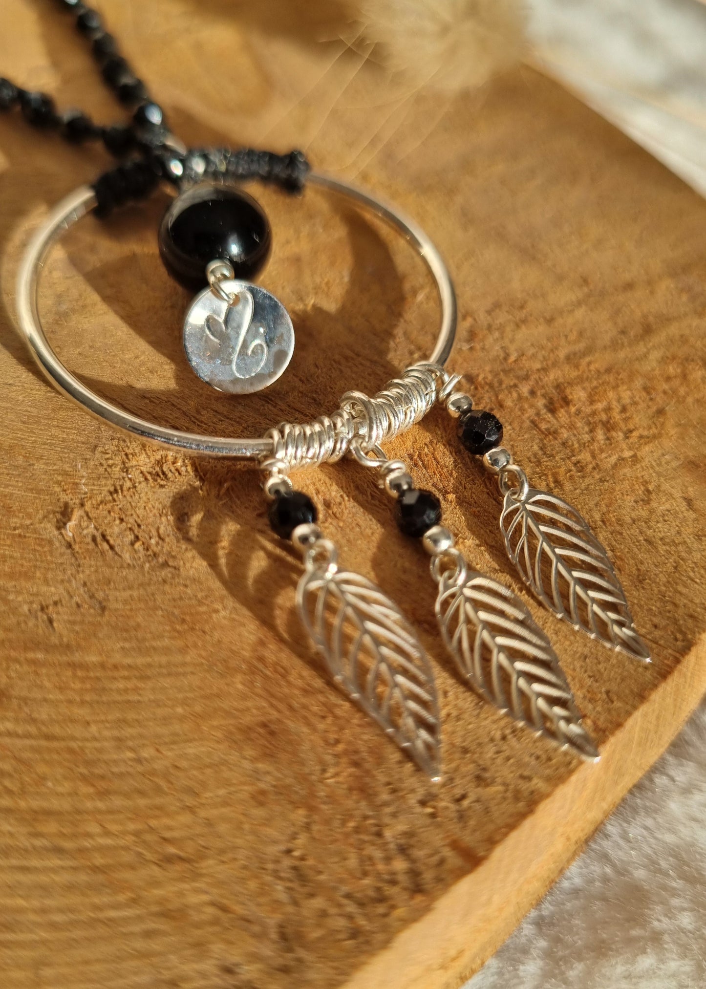 Sautoir Eclat d'Ombre - Spinelle Noire Argent 925 / Maloey