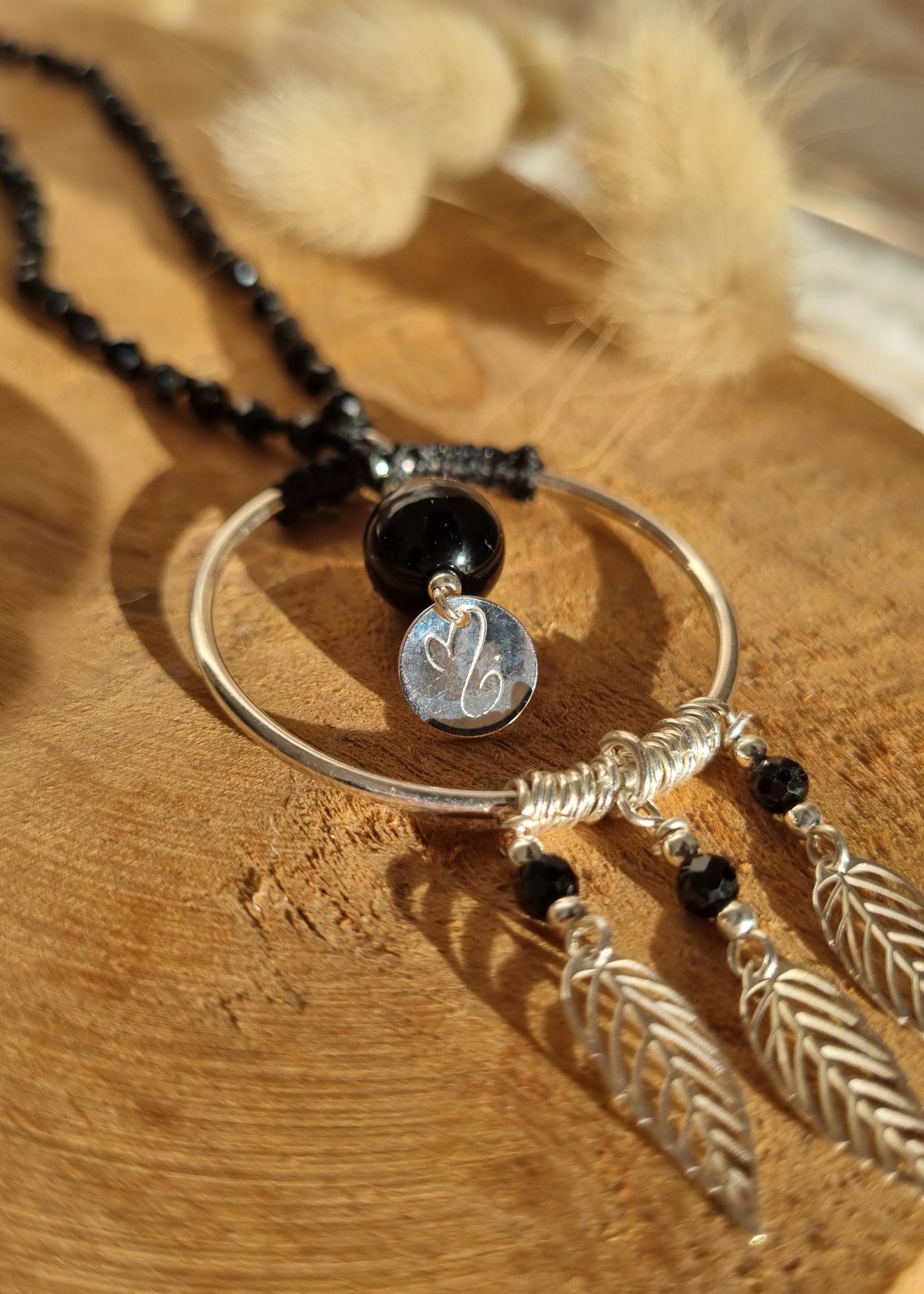 Sautoir Eclat d'Ombre - Spinelle Noire Argent 925 / Maloey