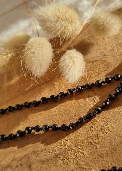 Sautoir Eclat d'Ombre - Spinelle Noire Argent 925 / Maloey